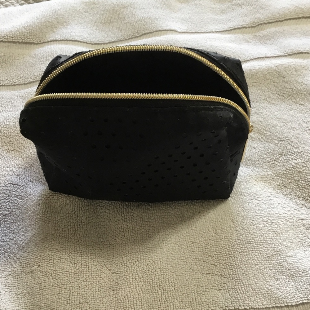 Elegant Black Perforated Women's Makeup Bag